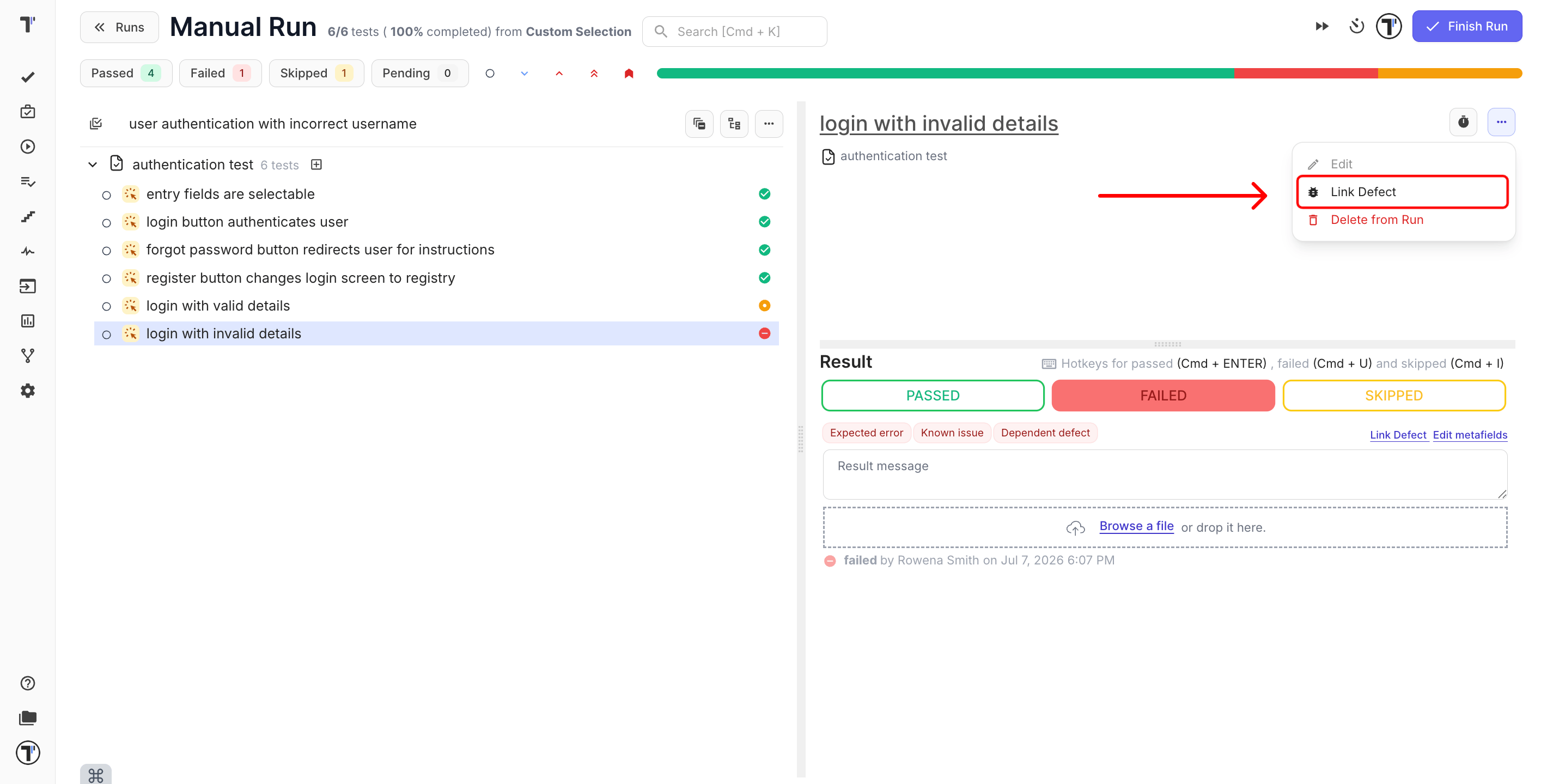 Create new Jira issue in Testomat.io