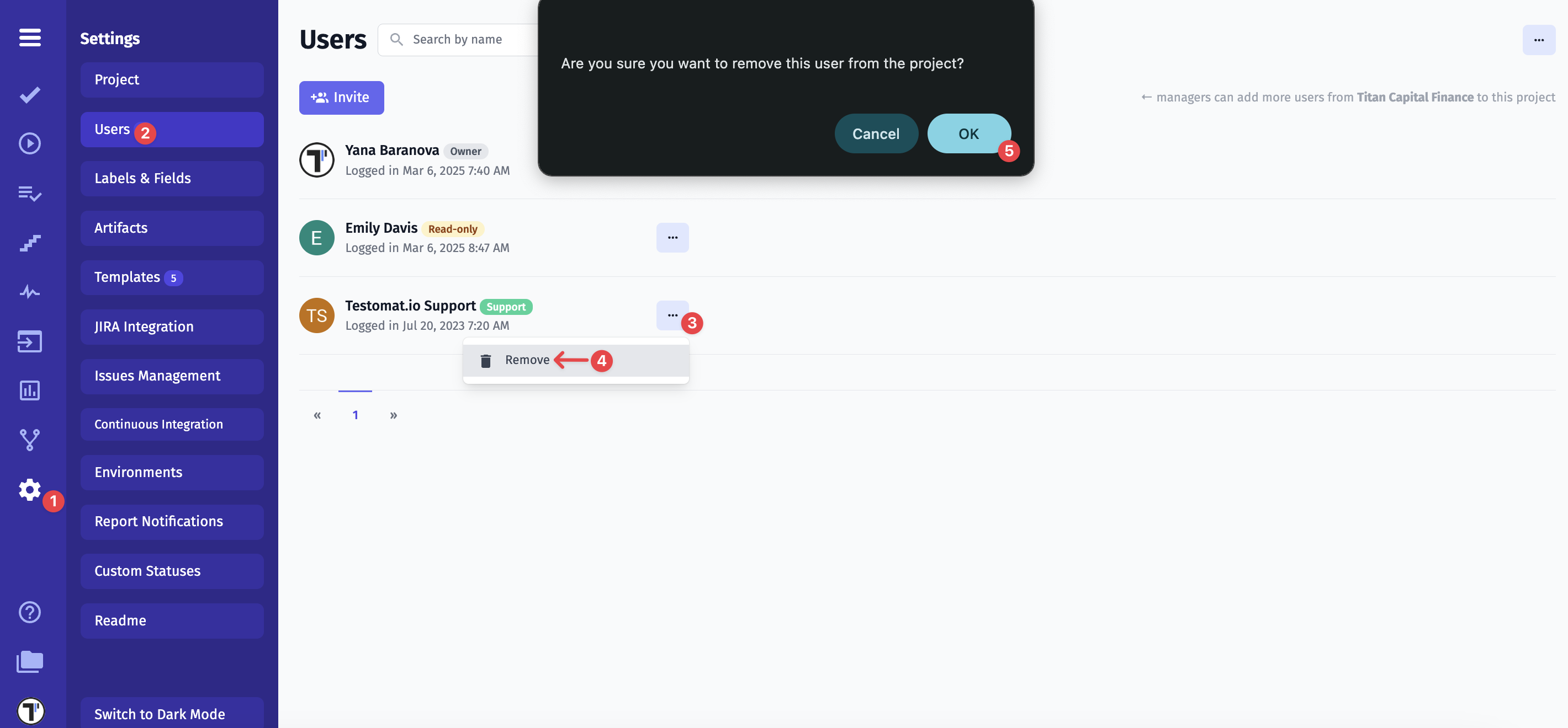 Delete Support User