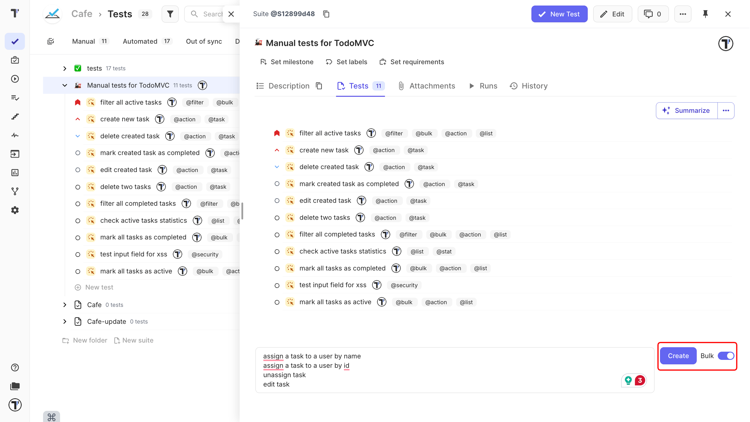 Testomat.io - Create test case