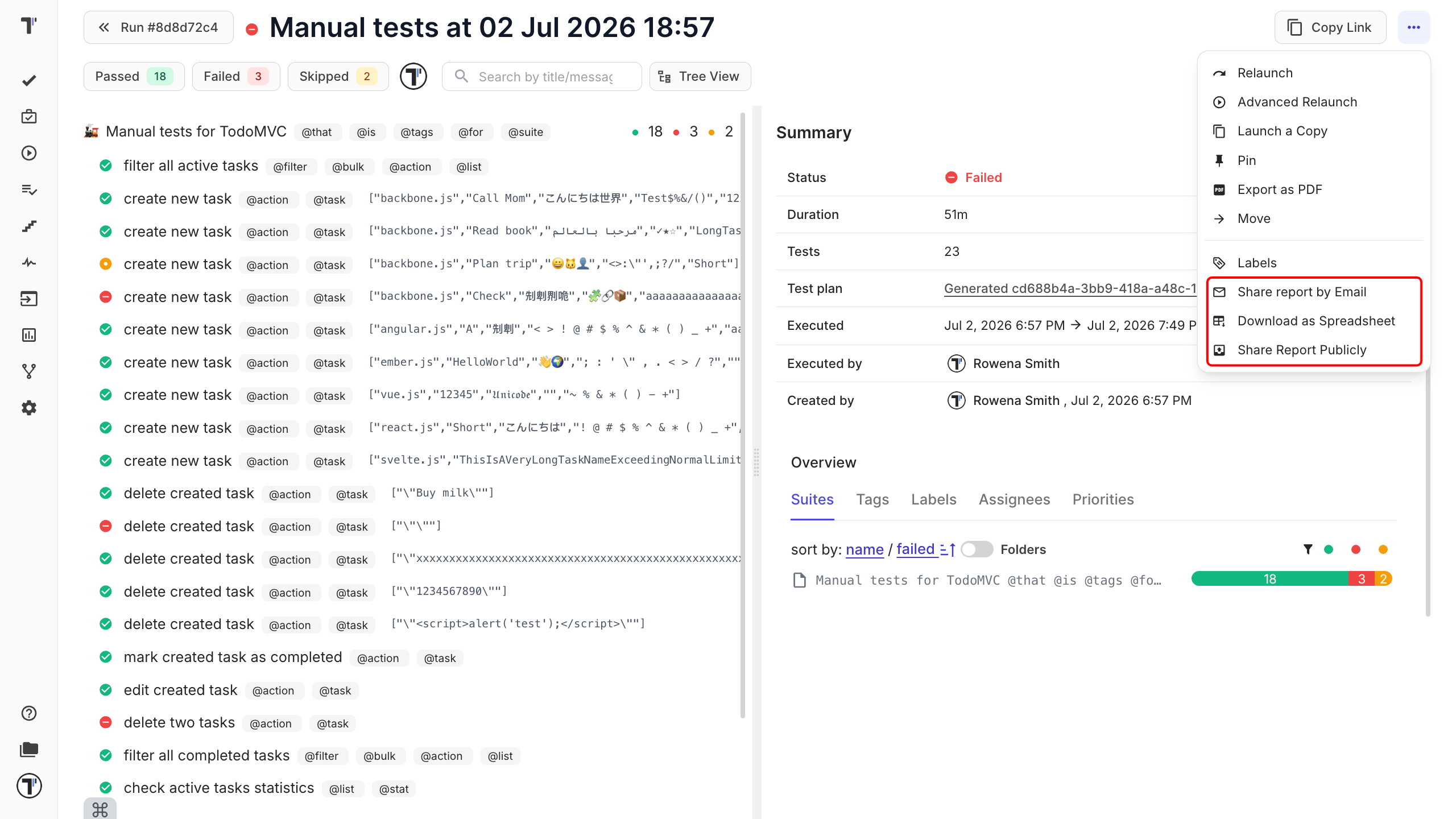 Testomat.io - Detailed test report